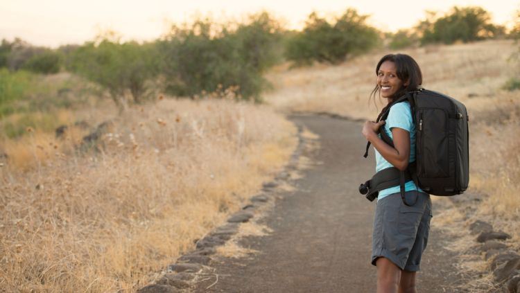 image, woman, hiking, solo travel in your 20s