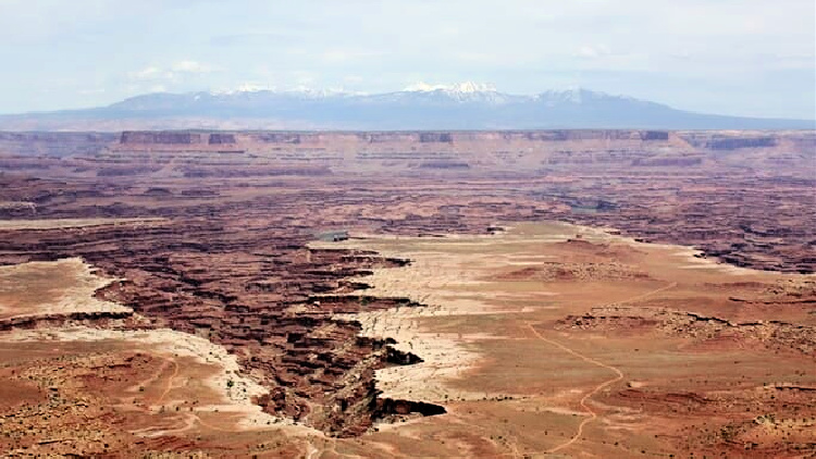 Looking down on Canyonlands National Park while visiting Moab Utah.