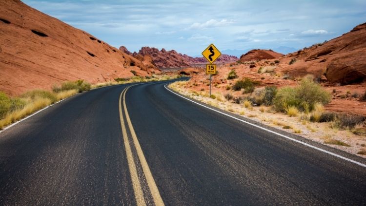 road through badlands