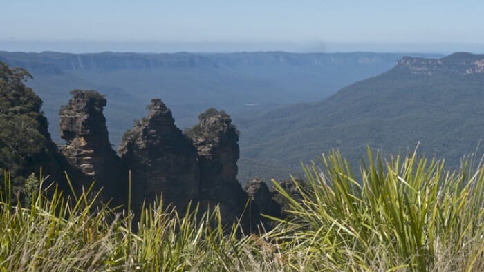 View of the Three Sisters from Echo Point. 