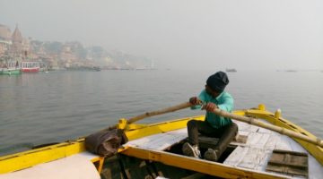 photo, image, rower, ganges, varanasi