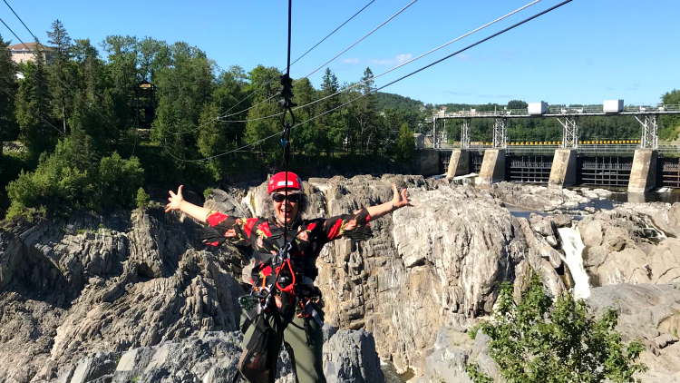 photo, image, woman on zip line